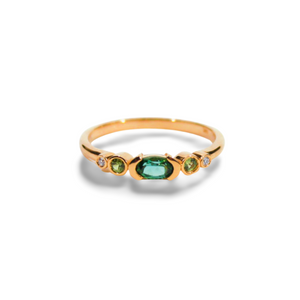Pebble Gemstone Ring (Green Tourmaline)