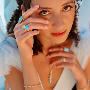 Blue Bayou Turquoise and Diamond Ring