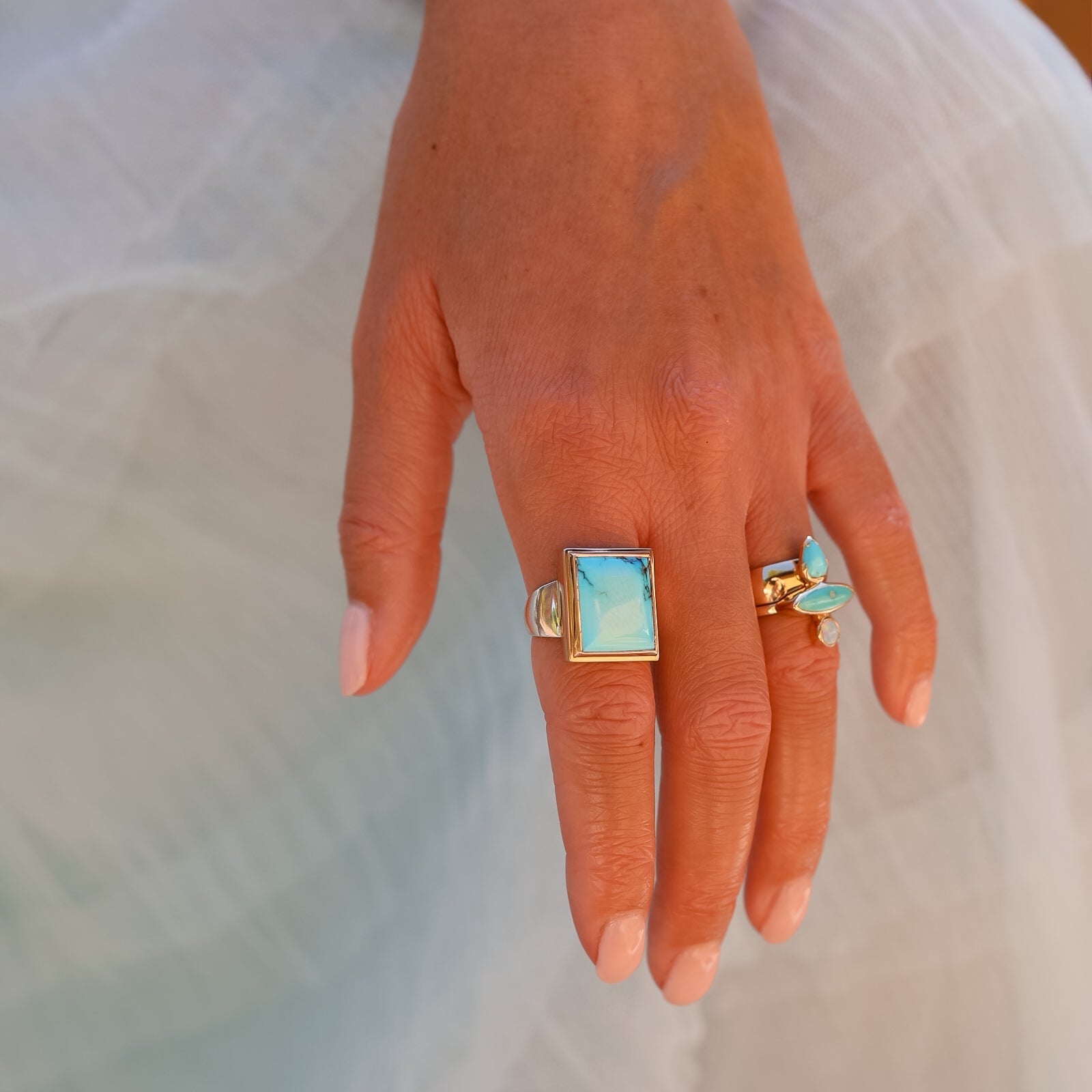 Mateo Turquoise Two-Toned Ring