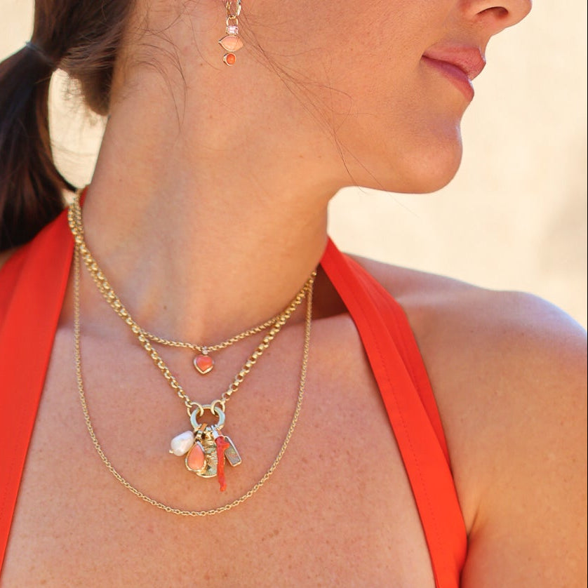 Dunes Charms (Coral and Pink Sapphire)