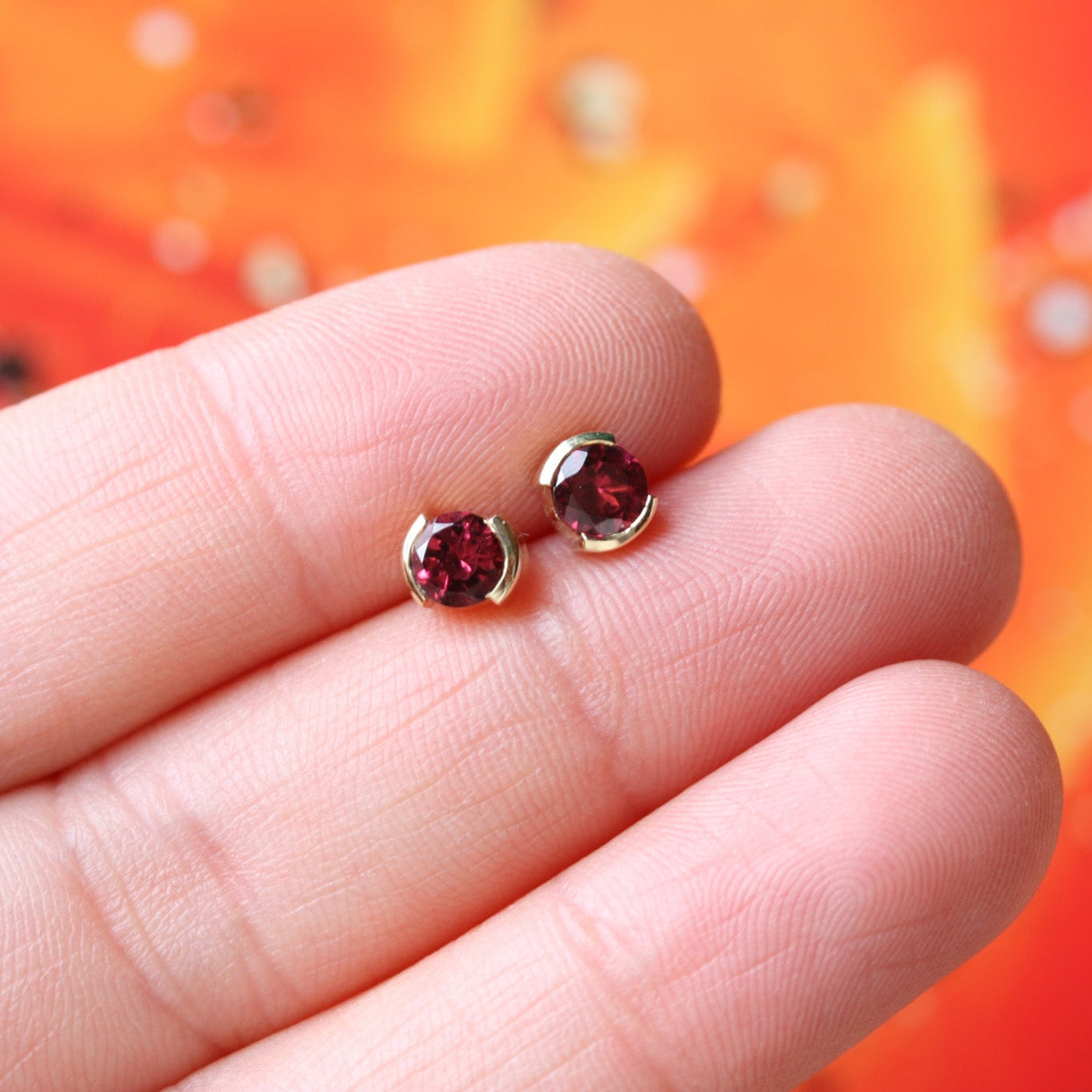 Prism Garnet Studs
