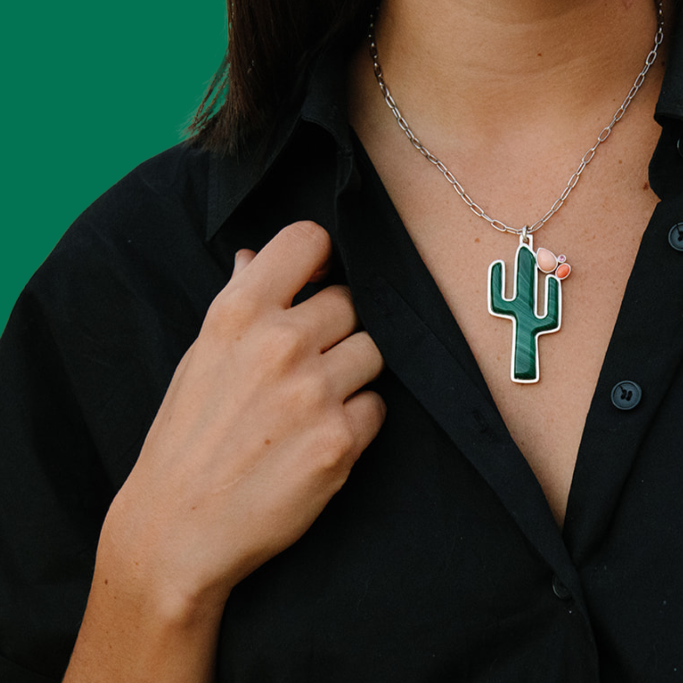 Large El Saguaro (Cactus) Milagro Necklace